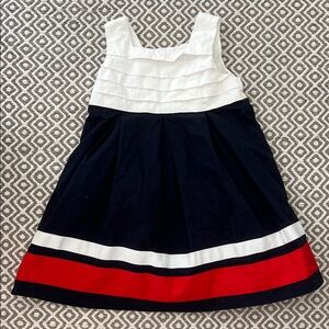 Janie and Jack Nautical 4th of July dress. Size 5. Red, white, blue.